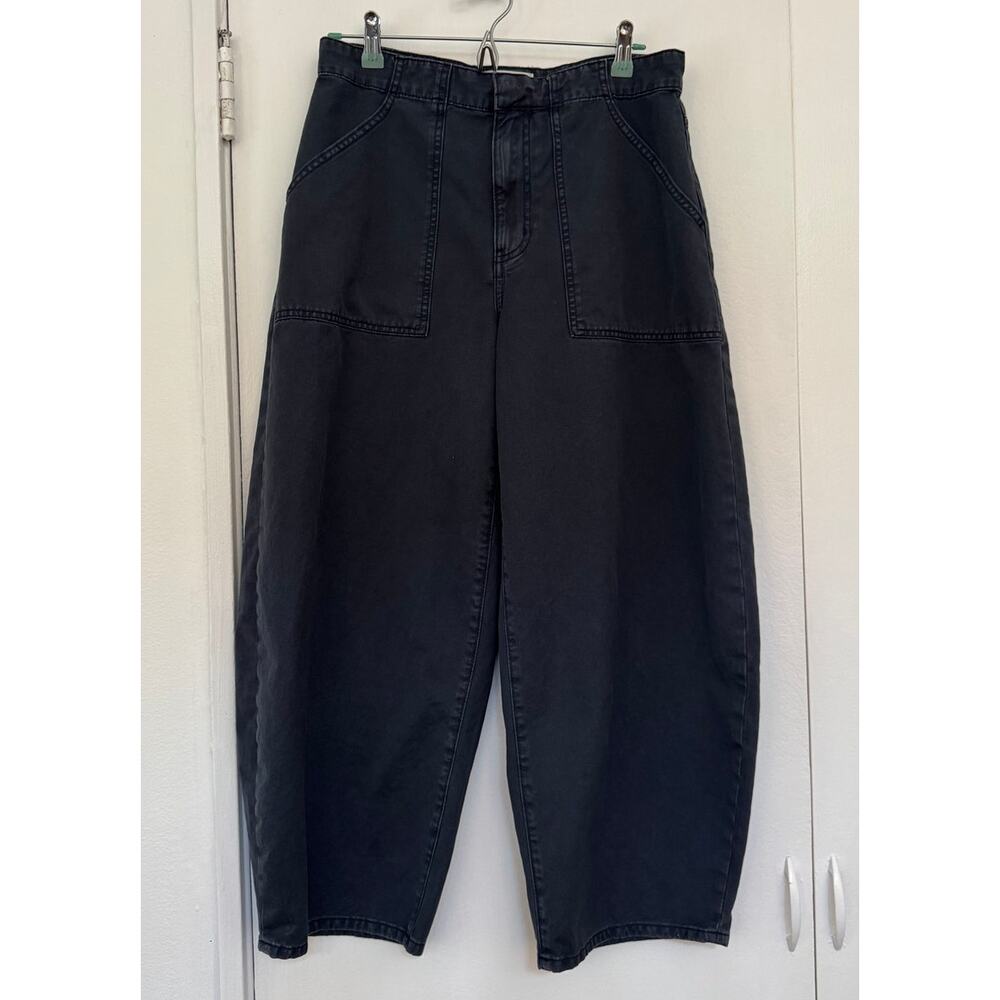 Frame Barrel Pants in Washed Navy 100% Cotton High Waist Size 29 - Picture 2 of 6